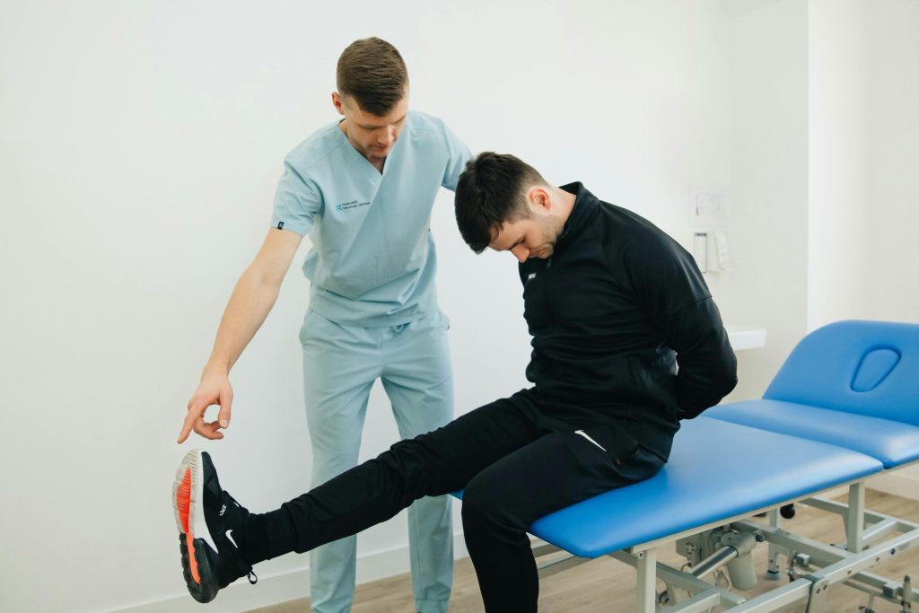 Physical therapy session in progress

