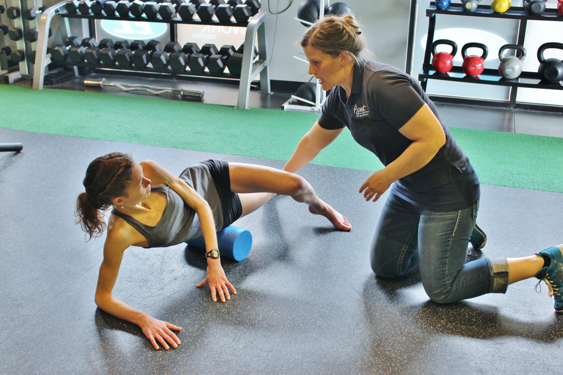 Physical therapy session in gym